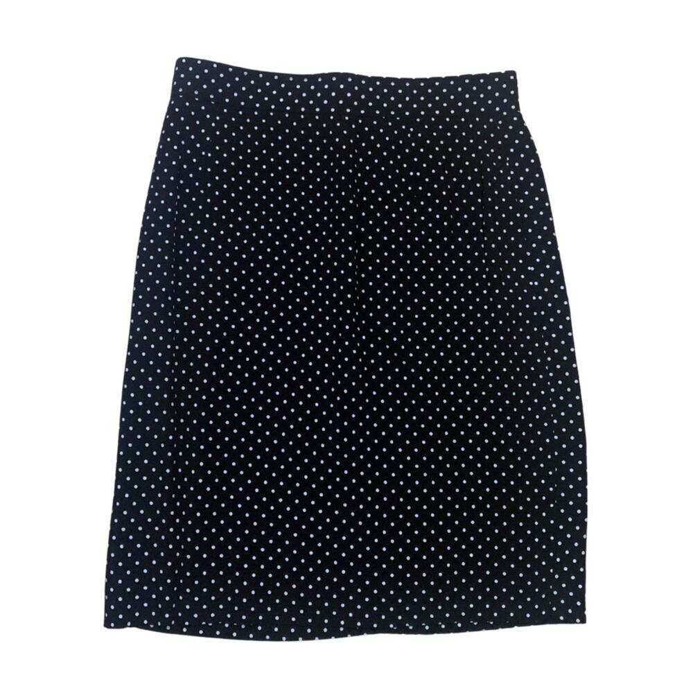 Vintage Veronica Barahona Black White Polka Dot Pencil Skirt Short Pin Up Retro